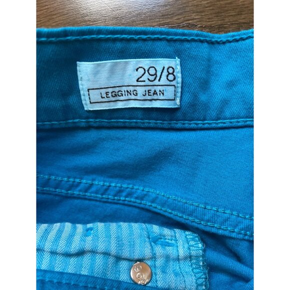 Gap 1969 Womens Legging Jeans Size 29/8 Turquoise Cotton Blend - Picture 2 of 7